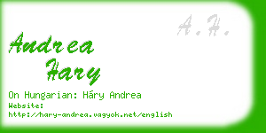 andrea hary business card